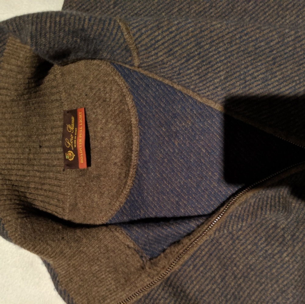 Loro Piana roadster pull light. 1/4 zip.  Cashmere - Picture 2 of 3